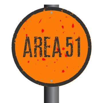 Conceptual vector illustration. Area 51 sign Stock Illustration
