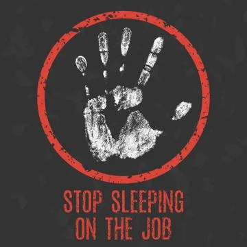 Conceptual vector illustration. Bad traits of people. Stop sleeping on the jo Stockillustratie