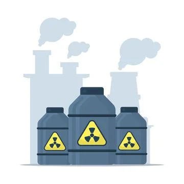 Conceptual vector illustration of environmental pollution with polluted land イラスト素材