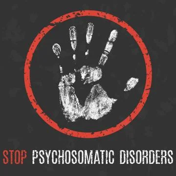 Conceptual vector illustration. Human sickness. Stop psychosomatic disorders Illustration