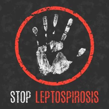 Conceptual vector illustration. Human sickness. Stop leptospirosis Stock Illustration