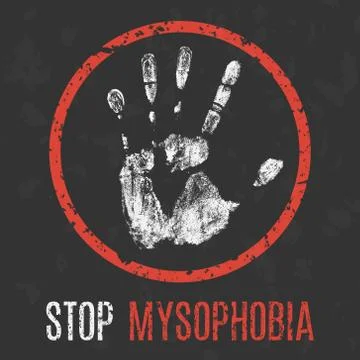 Conceptual vector illustration. Human sickness. Stop mysophobia Stock Illustration