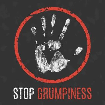 Conceptual vector illustration. Negative human states and emotions. Stop grum イラスト素材