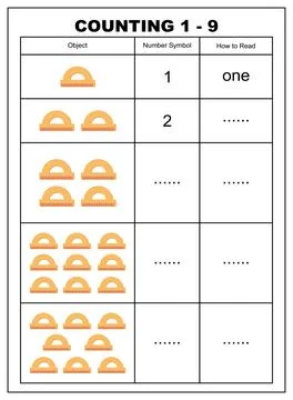 Conceptual vector illustration of a set of mathematical learning for children. Stock Illustration