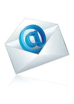Conceptual vector illustration of shiny e-mail icon Stock Illustration