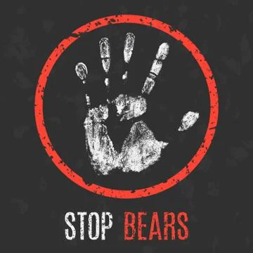 Conceptual vector illustration. Stop bears イラスト素材