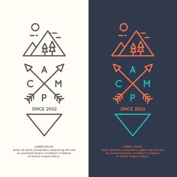 Conceptual vector illustration for web, a hike in the woods and Stock Illustration