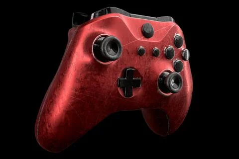 Conceptual video game controller or joystick isolated on black. Stock Illustration