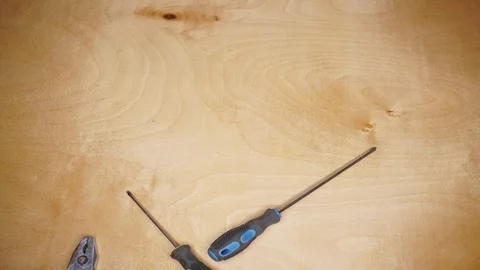 A conceptual video with tools about construction, making a new home. Stock Footage 94552044