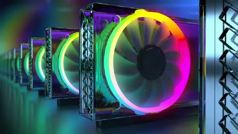 A conceptual view of mining cryptocurrencies with graphics cards. Stock Footage 153148609