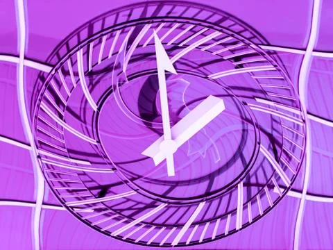 Conceptual view of a railway station clock – Time goes by quickly Illustrazione stock