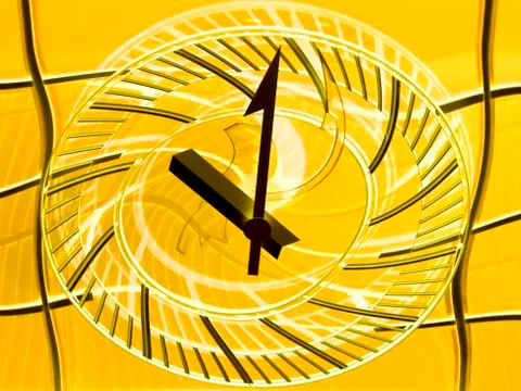 Conceptual view of a railway station clock  – Time goes by quickly Illustrazione stock