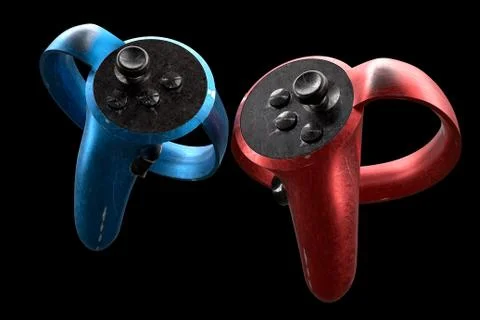 Conceptual virtual reality controllers for online and cloud gaming isolated Stock Illustration