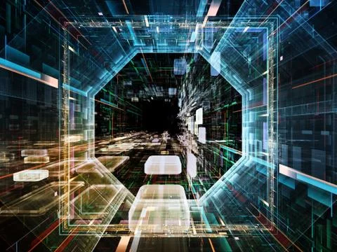 Conceptual Virtual Space 스톡 일러스트