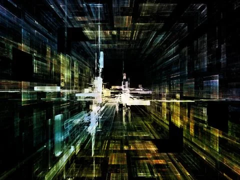 Conceptual Virtual Space Stock Illustration