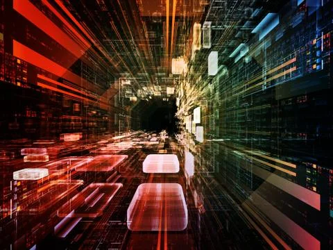 Conceptual Virtual Space Stock Illustration