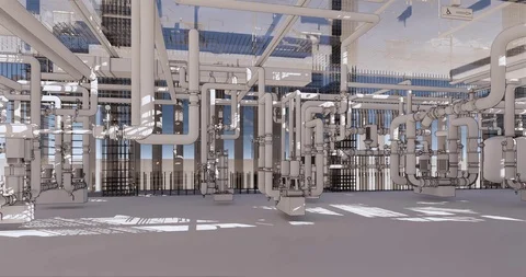 Conceptual visualization of the BIM model utilities of the building Vidéo 116781522