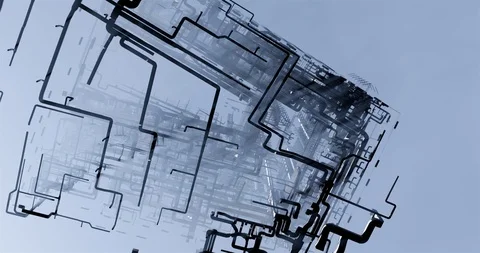 Conceptual visualization of the BIM model utilities of the building 库存影片 116781853