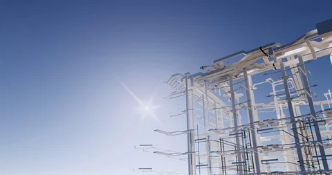 Conceptual visualization of the BIM model utilities of the building 库存影片 116784641