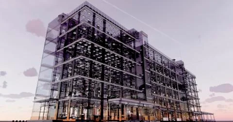 Conceptual visualization of the BIM model utilities of the building Stock Illustration