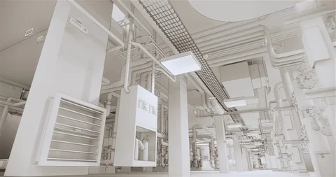 Conceptual visualization of computer design building utilities at BIM technology Stock Footage 116788481