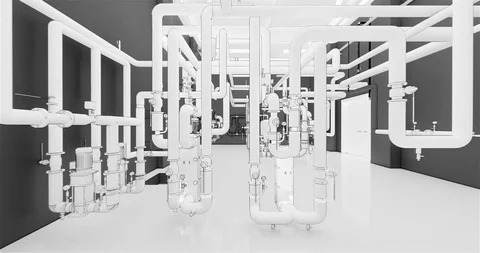 Conceptual visualization of computer design of utilities at BIM technology 库存影片 116787770