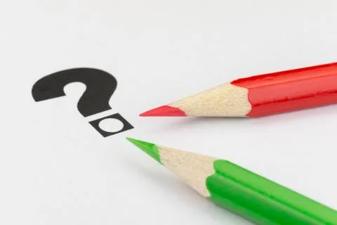 Conceptual visualization of doubt at voting. Stock Photos