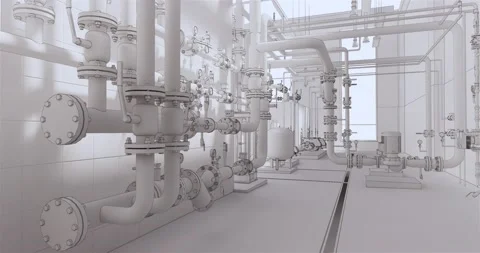 Conceptual visualization of drawing style of utilities at BIM technology 库存影片 135273385