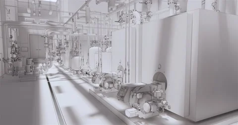 Conceptual visualization of drawing style of utilities at BIM technology 库存影片 135277130