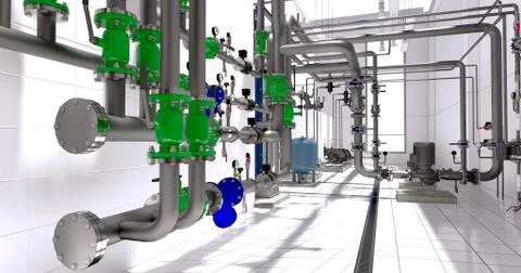 Conceptual visualization of drawing style of utilities at BIM technology Ilustración de archivo