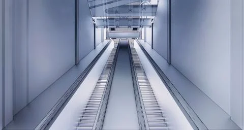 Conceptual visualization empty descent area in a public place Stock Illustration