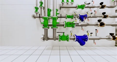 Conceptual visualization of utilities boiler room at BIM technology Stock Footage 116787618