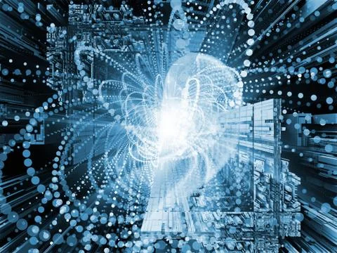 Conceptual Wave Particle Stock Illustration
