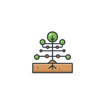 Conceptualization of growth and interconnectivity represented through a bot.. Stock Illustration