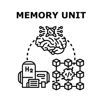Conceptualizing data storage and brain processing Stock Illustration