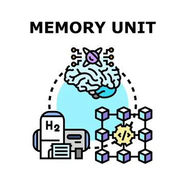 Conceptualizing data storage and brain processing Stock Illustration