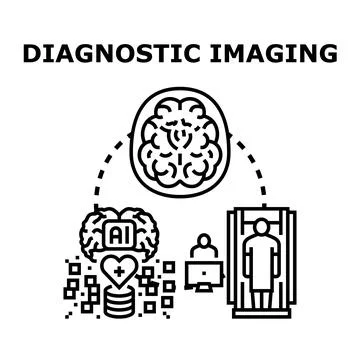 Conceptualizing diagnostic imaging, ai, and healthcare technology Stock Illustration