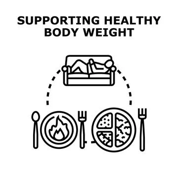 Conceptualizing healthy body weight support and wellness Stock Illustration