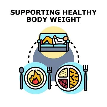 Conceptualizing healthy body weight support and wellness Stock Illustration