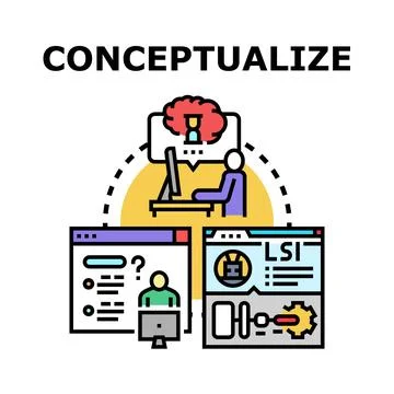 Conceptualizing ideas and solutions for website development Stock Illustration