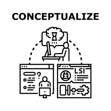 Conceptualizing ideas and solutions for website development 스톡 일러스트