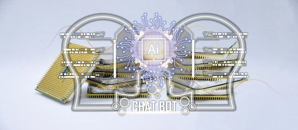 Conceptually, an AI chatbot or artificial intelligence that can naturally c.. Stock Photos