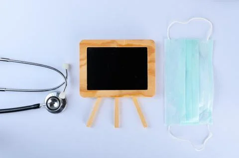 Conceptual,stethoscope on a white table Stock Photos