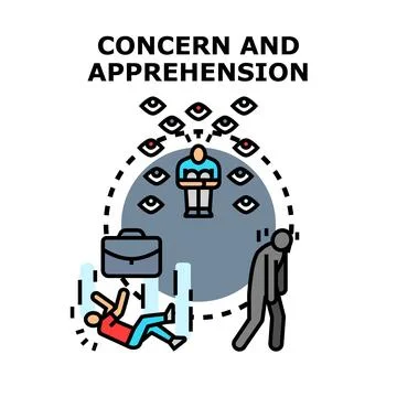Concern and apprehension vector concept illustration Stock Illustration