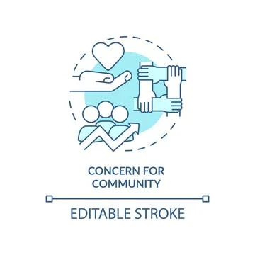 Concern for community turquoise concept icon Stock Illustration