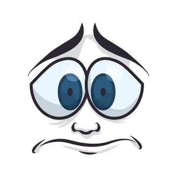 Concerned cartoon face Stock Illustration