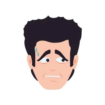 Concerned cartoon face Stock Illustration