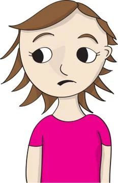 Concerned looking girl 스톡 일러스트