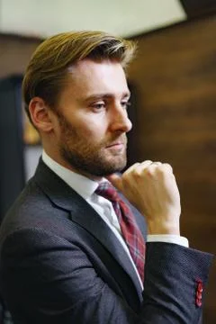 Concerned man in suit Stock Photos