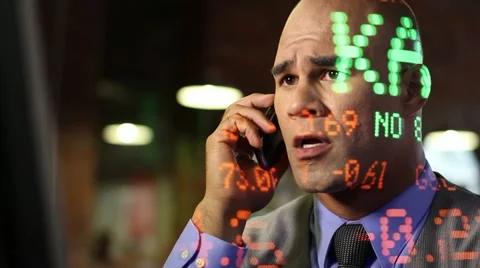 Concerned Trader HD Stock Footage 22020767
